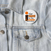 私の夫9のための白血病Iの衣服のオレンジ 缶バッジ (インサイチュ)