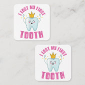 私の失った最初の歯の歯の子供の贈り物 スクエア名刺 (正面/裏面)