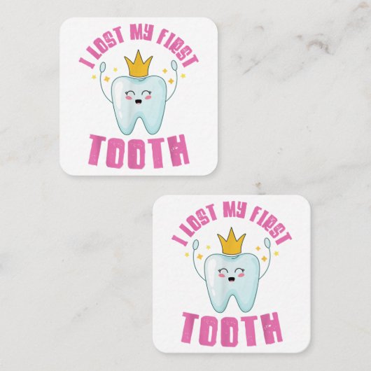 私の失った最初の歯の歯の子供の贈り物 スクエア名刺 (正面/裏面)
