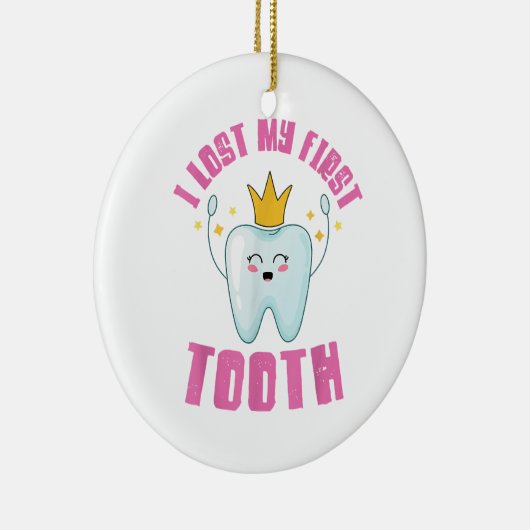 私の失った最初の歯の歯の子供の贈り物 セラミックオーナメント (右)