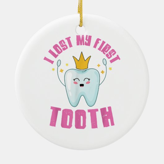 私の失った最初の歯の歯の子供の贈り物 セラミックオーナメント (裏面)