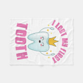 私の失った最初の歯の歯の子供の贈り物 フリースブランケット (正面(横))