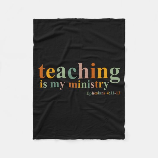 私の奉仕は教育 Bible Verse 聖書 キリスト フリースブランケット (正面)