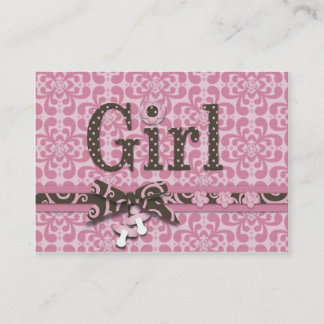 私の女の子のベビーシャワーのメモカード 名刺