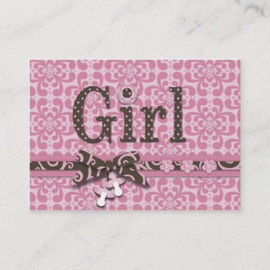 私の女の子のベビーシャワーのメモカード 名刺 (正面)