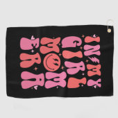 私の女の子の母の時代でレトロGroovy母の日 ゴルフタオル (横)