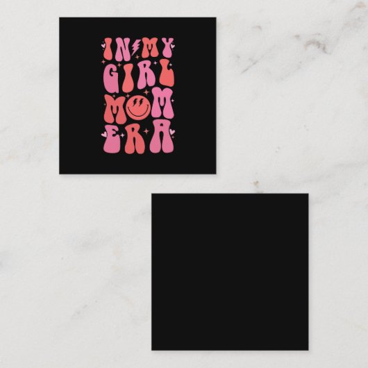 私の女の子の母の時代でレトロGroovy母の日 スクエア名刺 (正面/裏面)