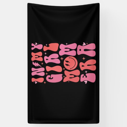 私の女の子の母の時代でレトロGroovy母の日 横断幕 (縦)