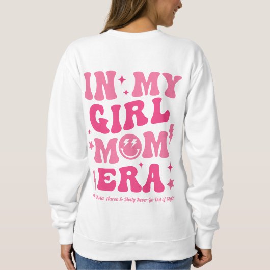 私の女パーソナライズされたの子の母の時代の汗シャツピンク スウェットシャツ (裏面)
