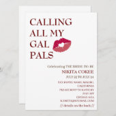 私の女友達たちを招集！おもしろい花嫁お披露目パーティー 招待状 (正面/裏面)