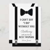 私の女性で最高のす- Tuxedo Tie Braces 招待状 (正面/裏面)