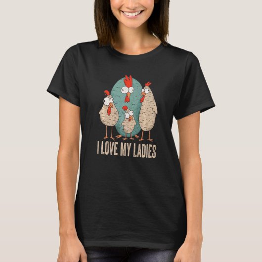 私の女性のための農場の動物農家面白い鶏を愛して Tシャツ (正面)