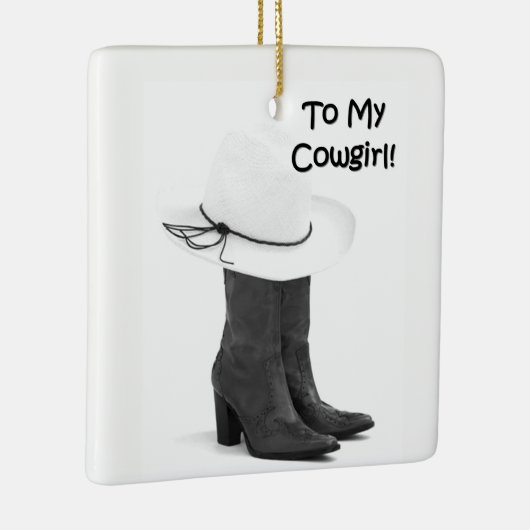 **私の女性のカーボーイとブーツ**クリスマスオーナメント セラミックオーナメント (右)