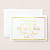 私の女性用フォイルカードになってくれてありがとう 箔カード (封筒付き正面)