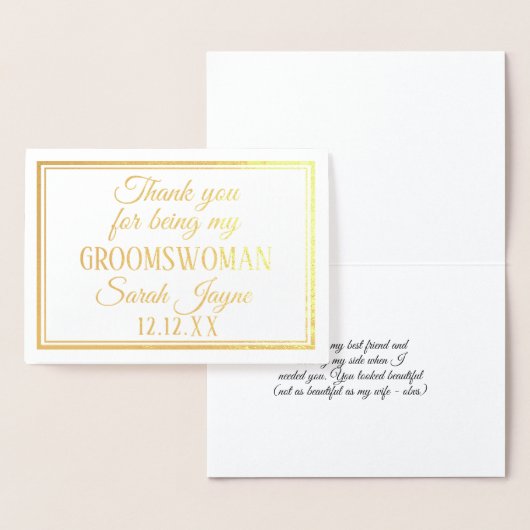 私の女性用フォイルカードになってくれてありがとう 箔カード (ディスプレー)