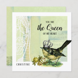 私の女王にハート。バレンタイン・カード 招待状