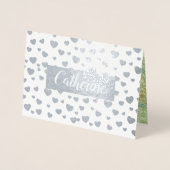 私の女王にハート。バレンタイン 箔カード (正面)