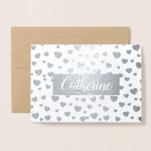 私の女王にハート。バレンタイン 箔カード (封筒付き正面)