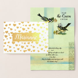 私の女王にハート。バレンタイン 箔カード