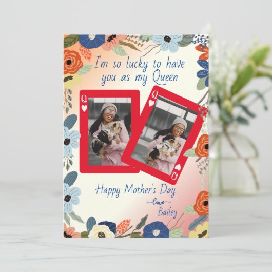 私の女王犬の母の日としてあなたを持ってラッキー シーズンカード (スタンド正面)