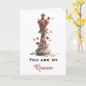 私の女王 チェス アート カード (黄色い花)