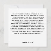 私の女王 チェス バレンタインデー カード (裏面)