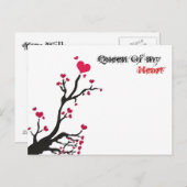 私の女王、ハート ポストカード (正面/裏面)