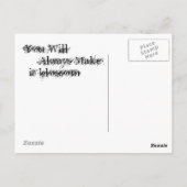 私の女王、ハート ポストカード (裏面)