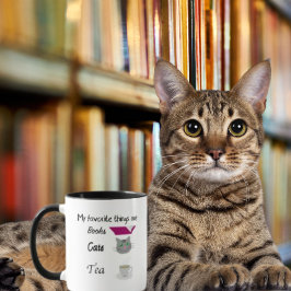 私の好きなものは本、猫、紅茶です マグカップ