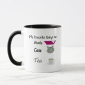 私の好きなものは本、猫、紅茶です マグカップ (左)