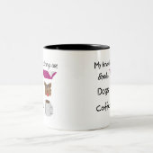 私の好きなもの 本、犬、コーヒー ツートーンマグカップ (中央)