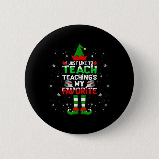 私の好きなクリスマスの先生教えることを教えるのが好き 缶バッジ (正面)