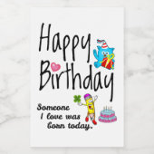 私の好きな人は生まれ今日だった。誕生日願い フードラベル (シングルラベル)