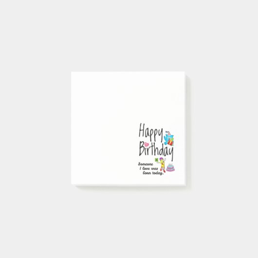 私の好きな人は生まれ今日だった。誕生日願い ポストイット (正面)