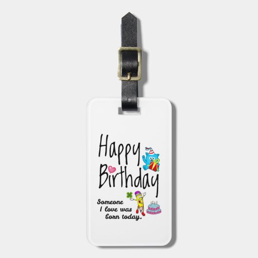私の好きな人は生まれ今日だった。誕生日願い ラゲッジタグ (正面縦)