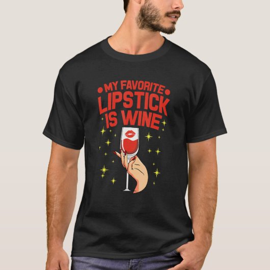 私の好きな口紅はワインおもしろいワインだ Tシャツ (正面)