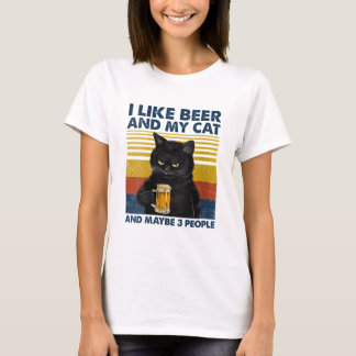 私の好きな女性は私の猫ビールと多分3人おもしろい Tシャツ