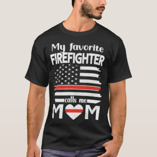 私の好きな消防士が私をママと呼ぶ 細い赤線 Tシャツ