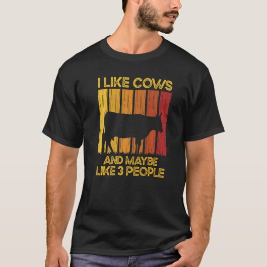 私の好きな牛とたぶん3人の農業をする人たちA Tシャツ (正面)