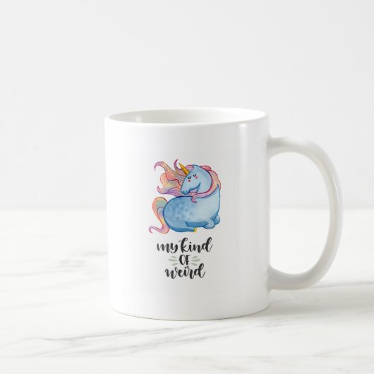 私の好きな珍しい青いユニコーン コーヒーマグカップ (右)