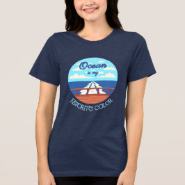 私の好きな色はオーシャンブルー クルーズTシャツ トライブレンドTシャツ