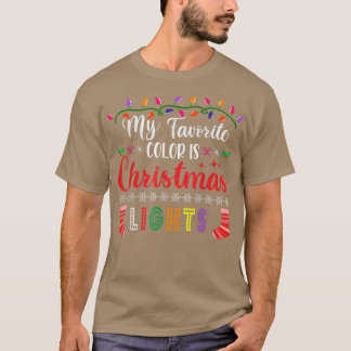 私の好きな色はクリスマスライトTシャツ 面白い Xm Tシャツ