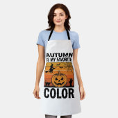 私の好きな色は秋 ハロウィン かぼちゃ デザイン エプロン (着用した状態)