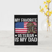 私の好きな退役軍人はパパ 自衛隊員 退役軍人 カード (黄色い花)