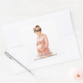 私の妊娠クイーンへ – かわいいフローラ妊娠 | スクエアシール (封筒)