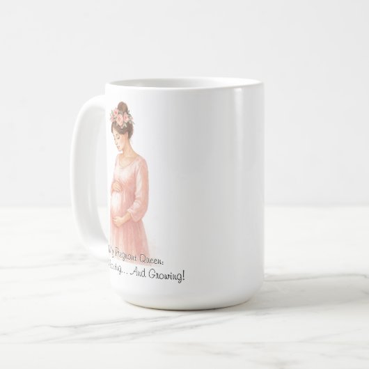 私の妊娠クイーンへ – エレガントフローラ妊娠 | コーヒーマグカップ (正面左)