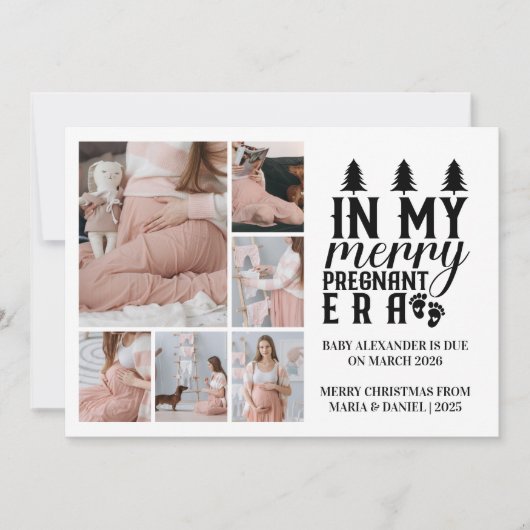私の妊娠時代のメリークリスマスの6枚 シーズンカード (正面)