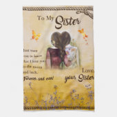 私の妹に永遠にあなたの妹を愛し キッチンタオル (縦)