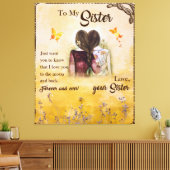 私の妹に永遠にあなたの妹を愛し キャンバスプリント (インサイチュ (リビング))