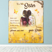 私の妹に永遠にあなたの妹を愛し キャンバスプリント (インサイチュ (ウッドフロア))